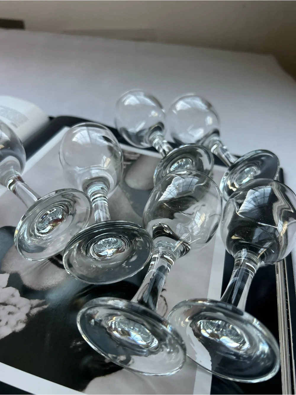 Clear Glass Wine Goblets - Set of 6